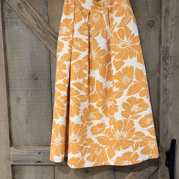 Yellow floral jacquard midi skirt - Picture 5 of 6